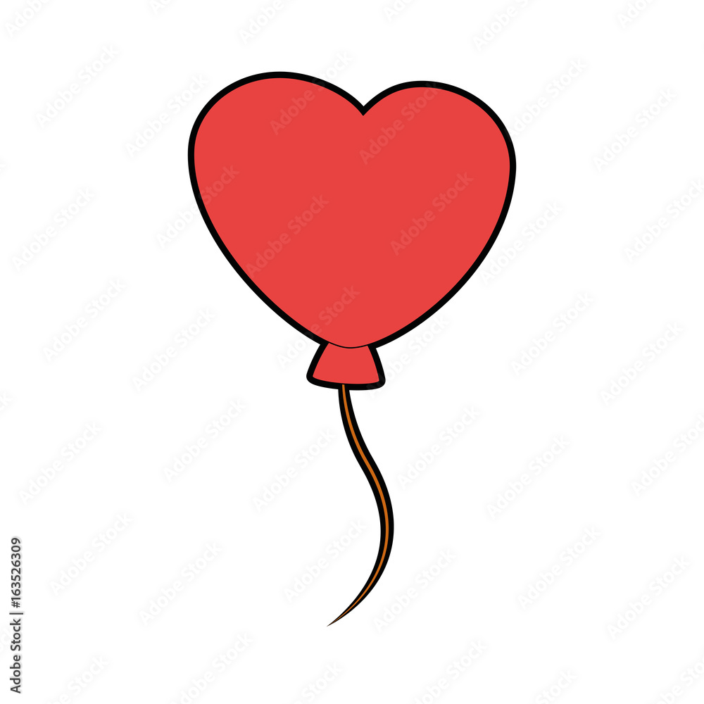 balloon in heart shape icon over white background colorful design vector illustration balloon in heart shape icon over white background colorful design vector illustration