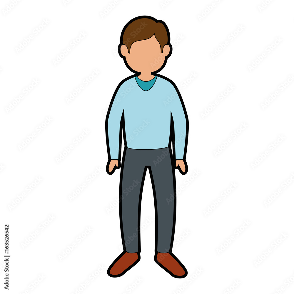 man wearing casual clothes icon over white background colorful design vector illustration man wearing casual clothes icon over white background colorful design vector illustration