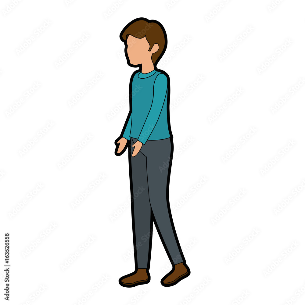 man wearing casual clothes icon over white background colorful design vector illustration man wearing casual clothes icon over white background colorful design vector illustration