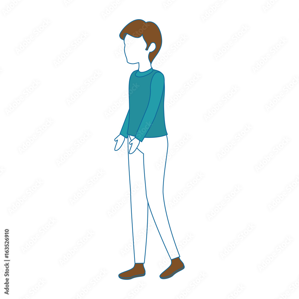 Young man cartoon icon vector illustration graphic design