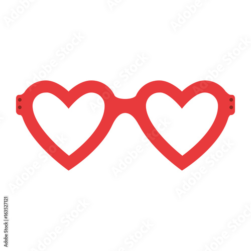 Fashion glasses with heart shape icon vector illustration graphic design