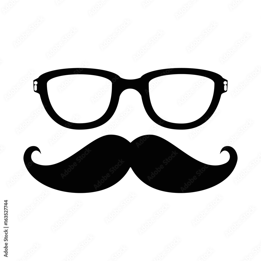 hat and mustache icon over white background vector illustration hat and mustache icon over white background vector illustration