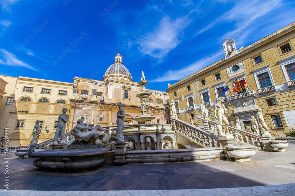 Praetoria Fountain in Palermo, Italy