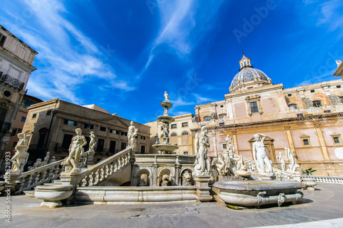 Praetoria Fountain in Palermo, Italy photo