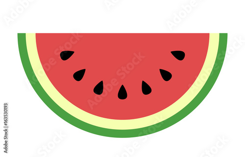 Fototapeta Kawałek owoców arbuza lub przekrój z nasionami płaski kolor sztuki wektor ikona dla aplikacji i stron internetowych