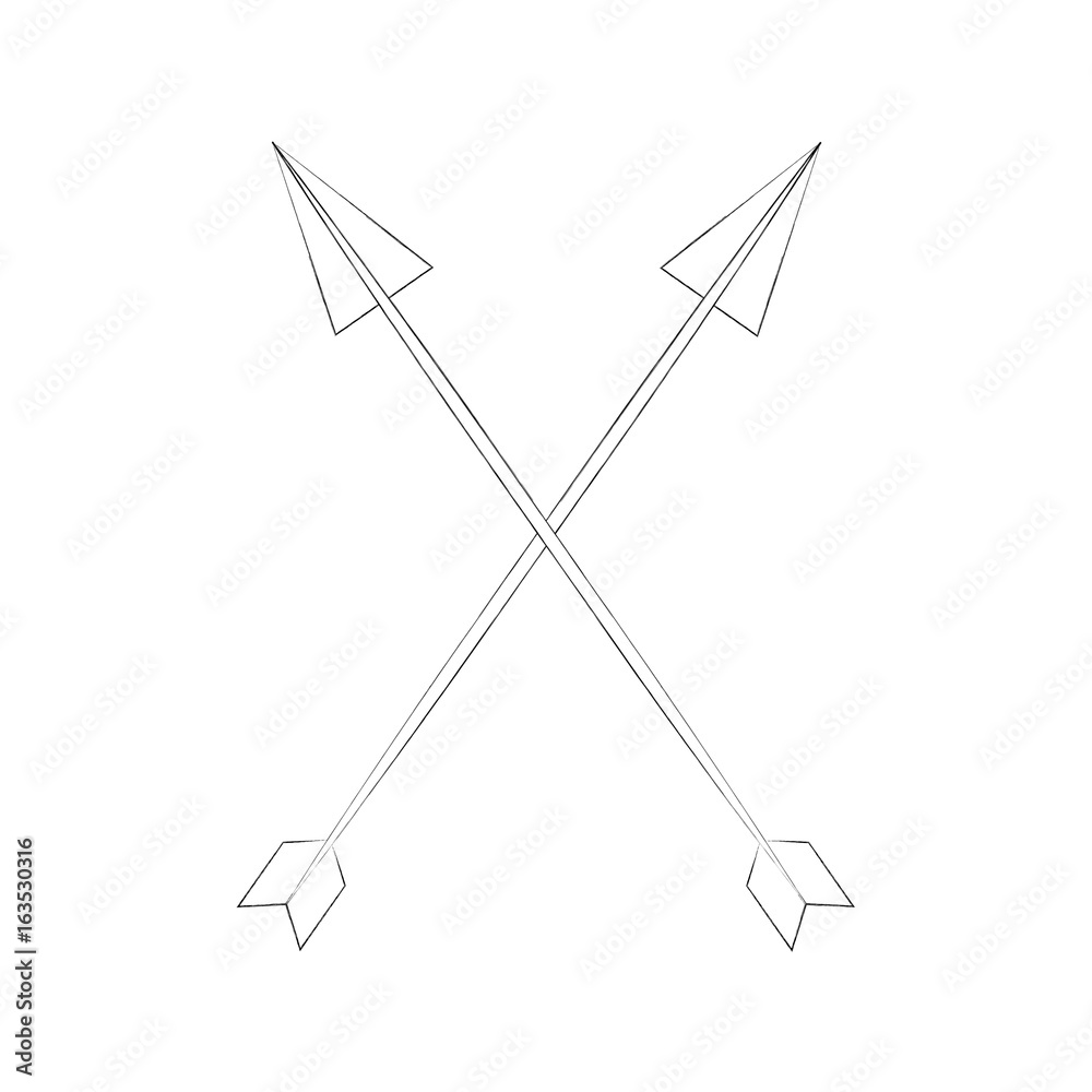 Decorative arrows boho style vector illustration design Decorative arrows boho style vector illustration design