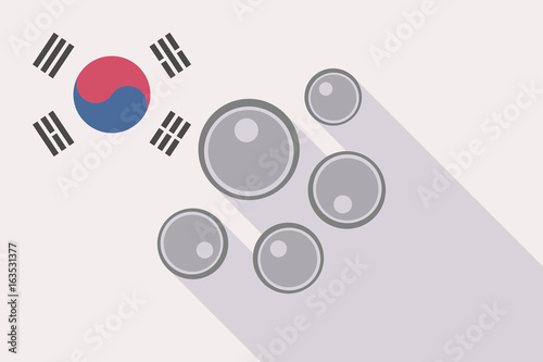Long shadow South Korea flag with oocytes