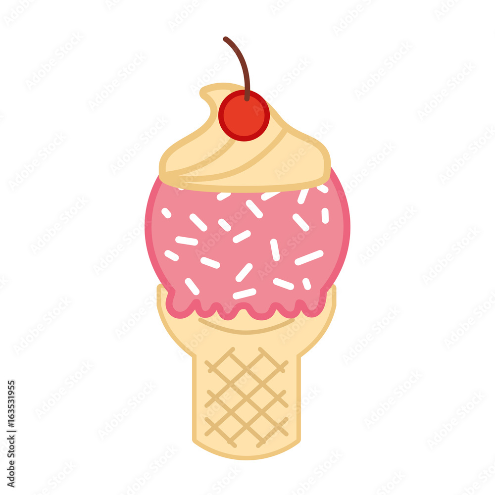 Delicious ice cream cone vector illustration design Delicious ice cream cone vector illustration design