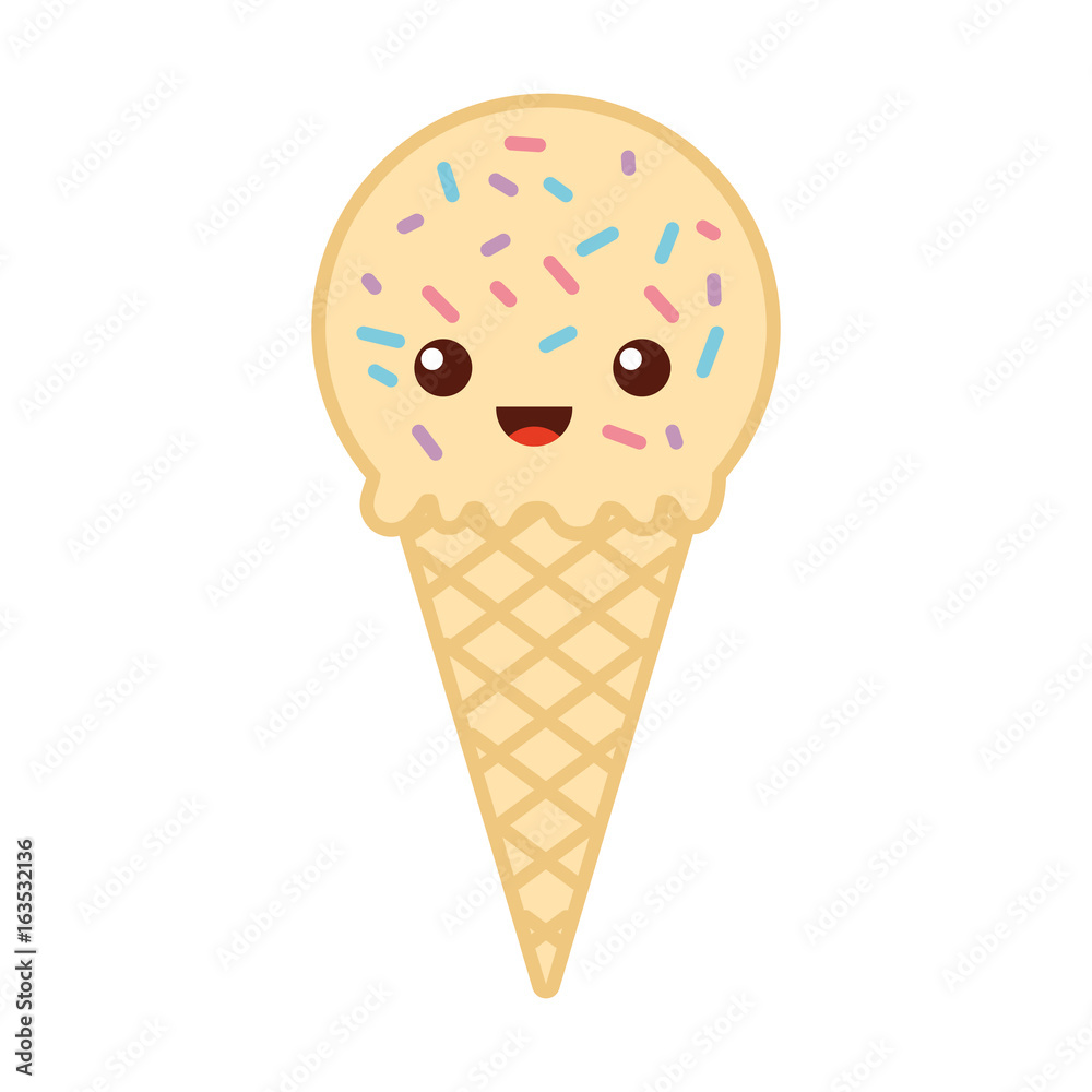 Delicious ice cream cone kawaii character vector illustration design Delicious ice cream cone kawaii character vector illustration design
