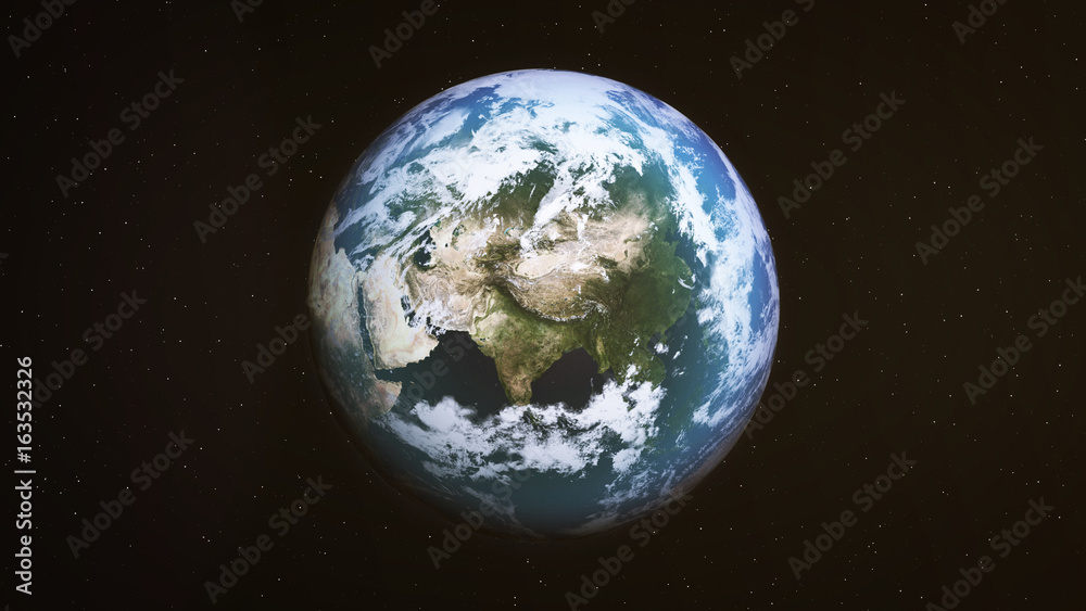 Obraz premium Realistic Earth around Asia