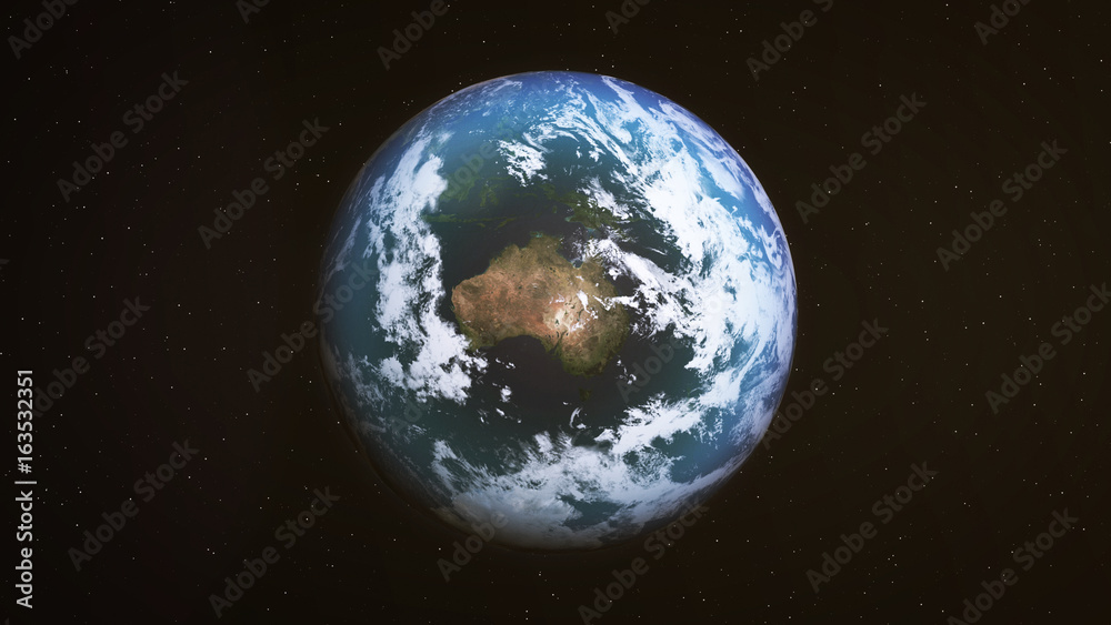 Fototapeta premium Realistic Earth around Australia