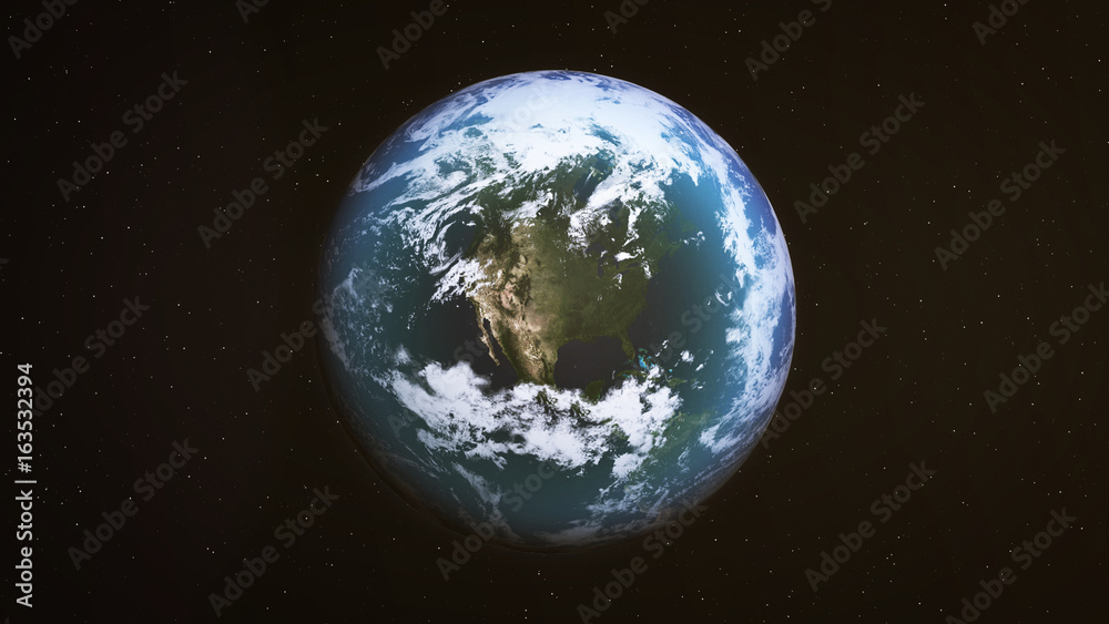 Realistic Earth around North America