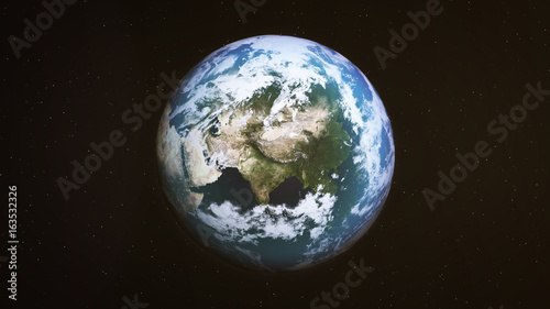 Realistic Earth around Asia