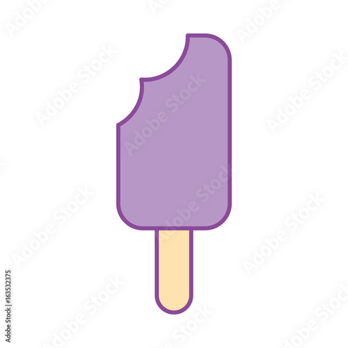 Delicious frozen palette with bite vector illustration design