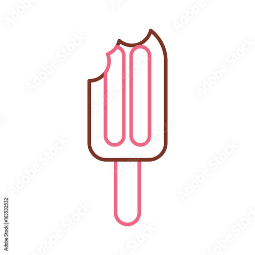 Delicious frozen palette with bite vector illustration design