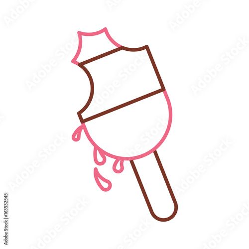 Delicious frozen palette with bite vector illustration design