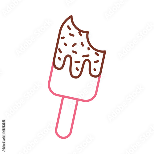 Delicious frozen palette with bite vector illustration design