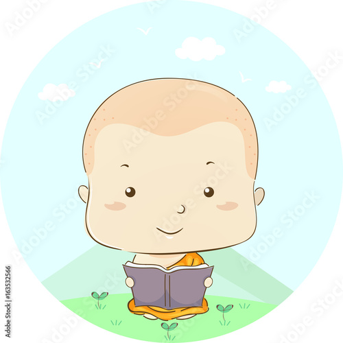 Kid Boy Monk Read Book