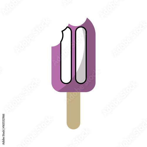 Delicious frozen palette with bite vector illustration design