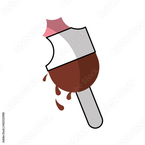 Delicious frozen palette with bite vector illustration design