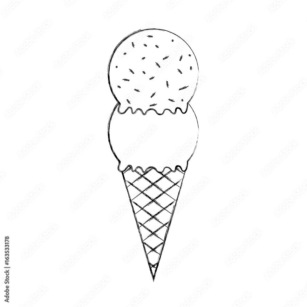 Delicious ice cream cone vector illustration design Delicious ice cream cone vector illustration design