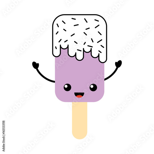 Delicious frozen palette kawaii character vector illustration design
