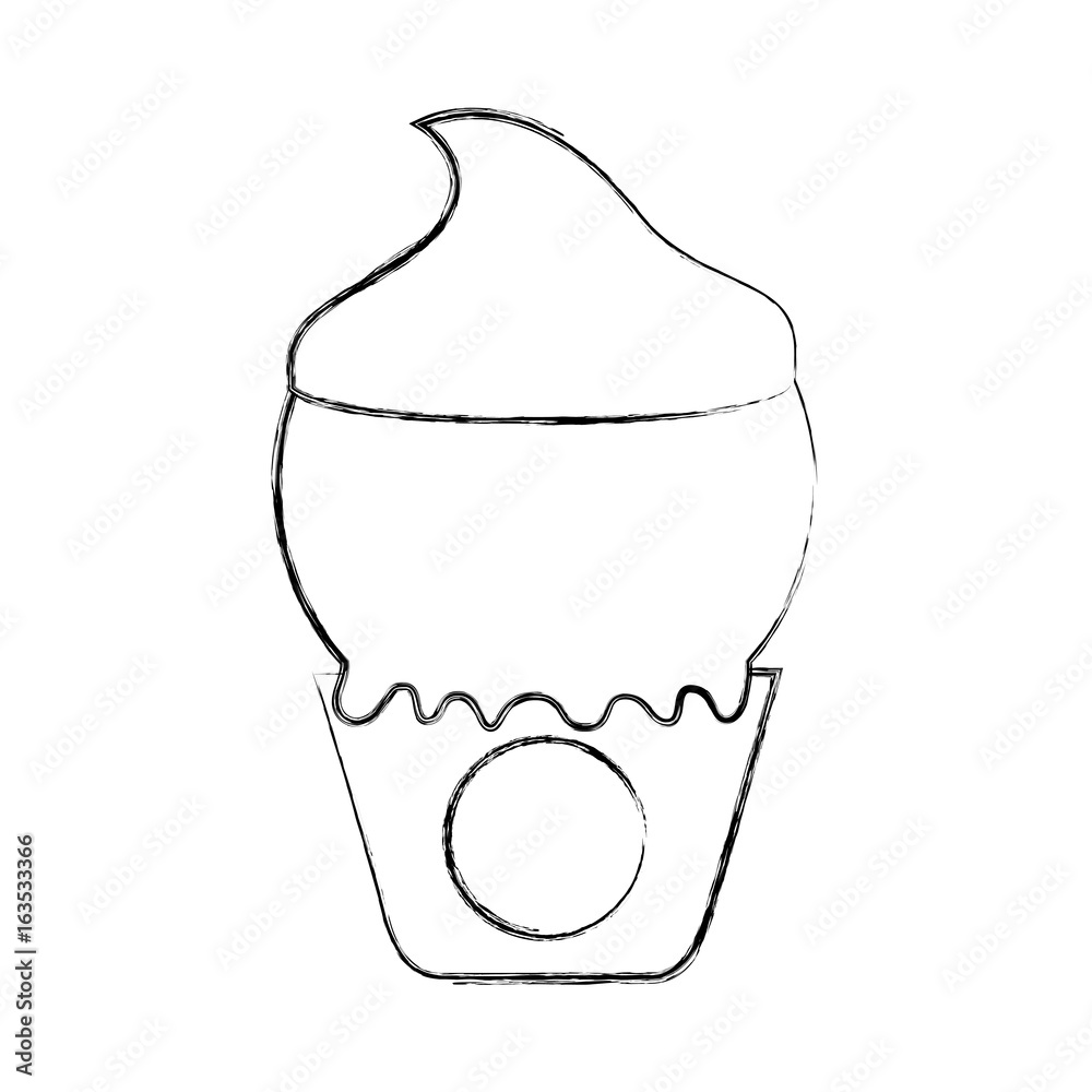 Delicious ice cream basket vector illustration design Delicious ice cream basket vector illustration design