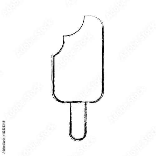 Delicious frozen palette with bite vector illustration design