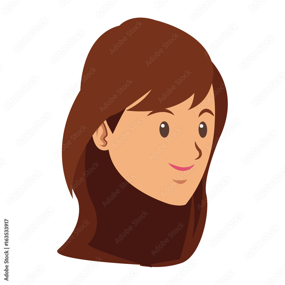 cartoon face young girl student cartoon face young girl student