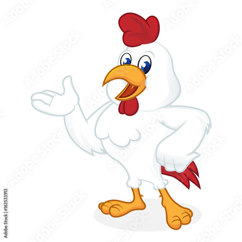 Chicken cartoon presenting
