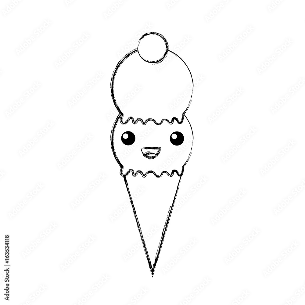 Delicious ice cream cone kawaii character vector illustration design Delicious ice cream cone kawaii character vector illustration design