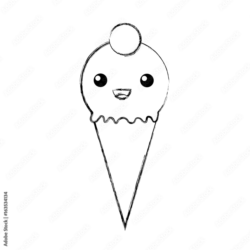 Delicious ice cream cone kawaii character vector illustration design Delicious ice cream cone kawaii character vector illustration design