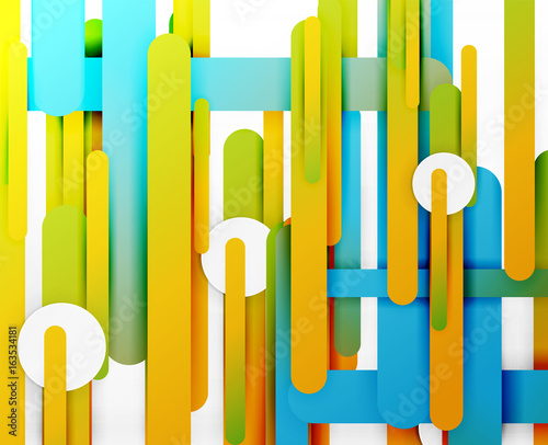 Cut 3d paper color straight lines abstract background