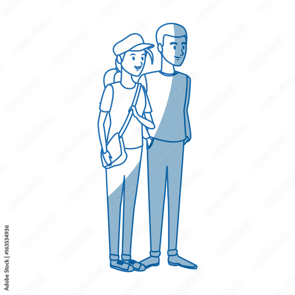 custom made wallpaper toronto digitalcouple students girl and guy character standing