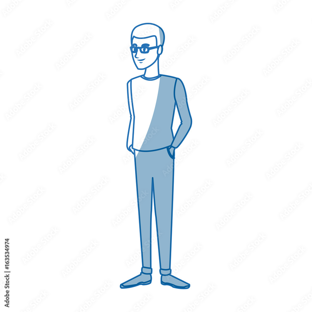 young man student standing cartoon person image young man student standing cartoon person image