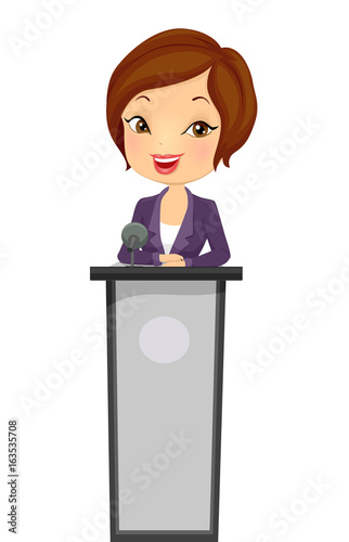Girl Business Speaker Illus...