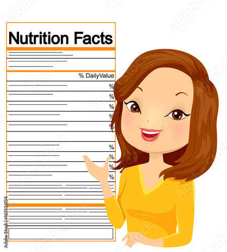 Girl Nutrition Facts Label Illustration