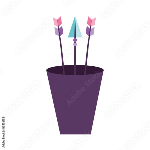 Decorative arrows in cup boho style vector illustration design