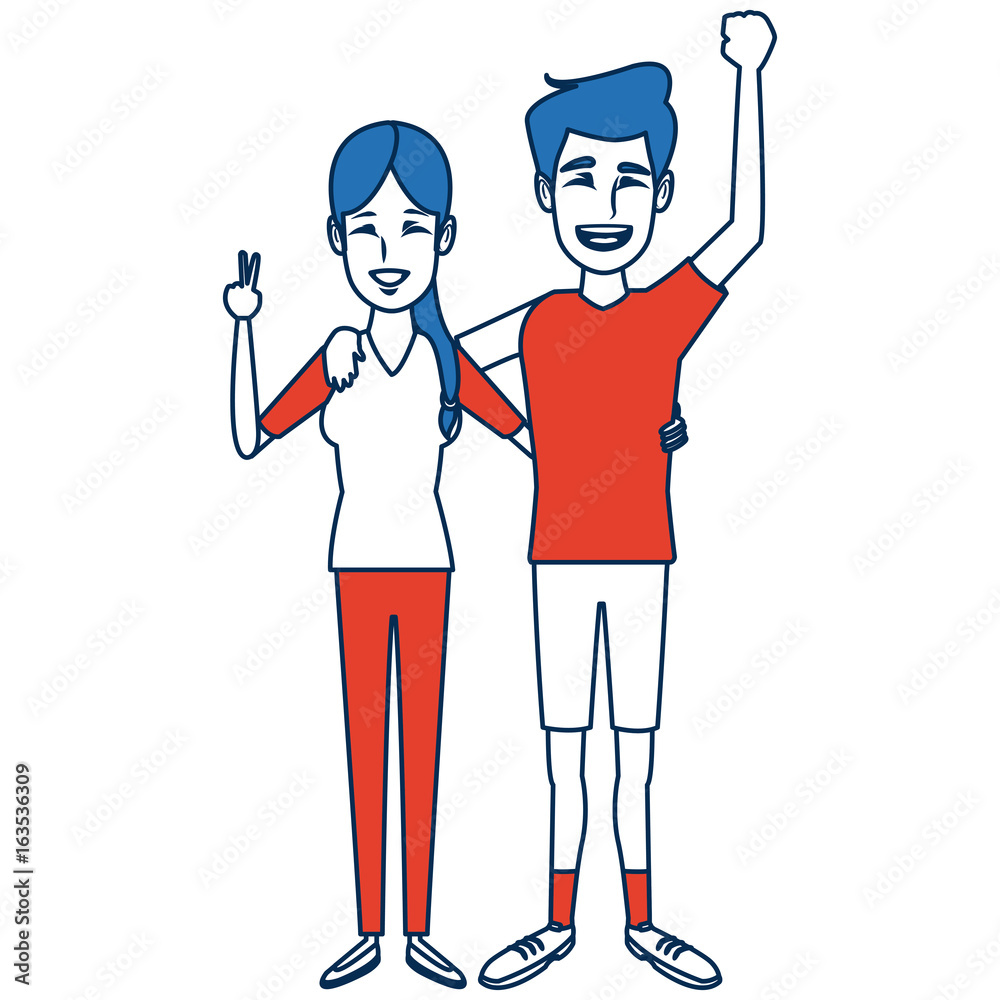 young happy couple parent or couple gesturing with blissful smile vector illustration young happy couple parent or couple gesturing with blissful smile vector illustration