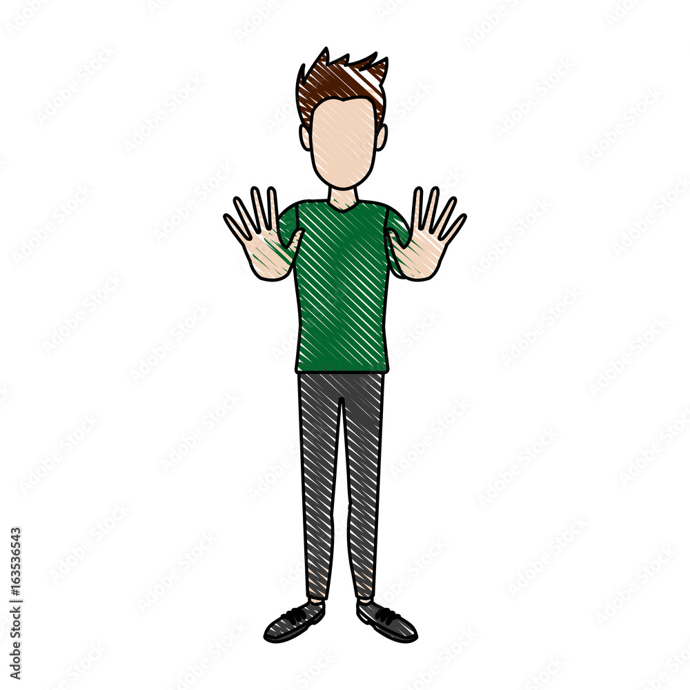 young man standing cartoon person image vector illustration young man standing cartoon person image vector illustration