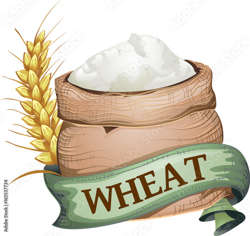 Wheat Sack Ribbon Illustration
