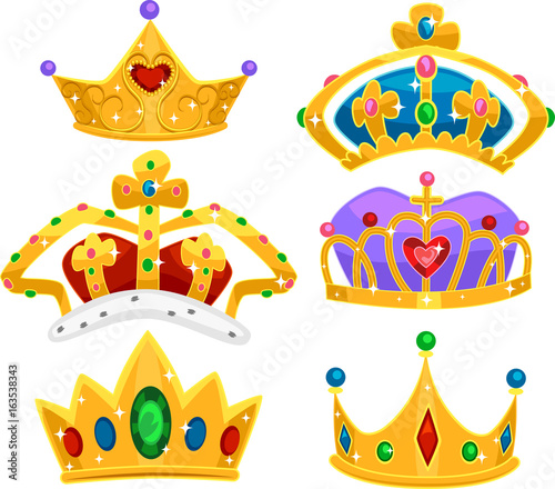 Royalty Crowns Elements Illustration