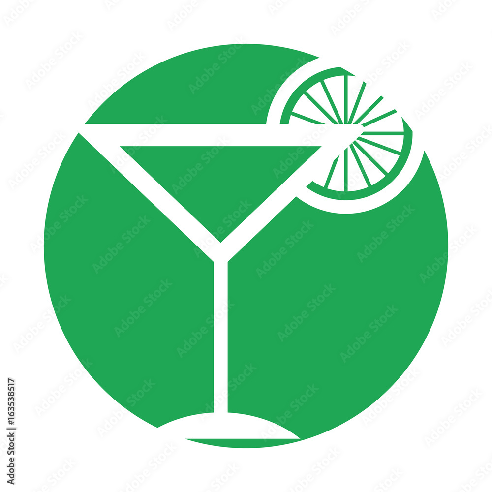 Obraz premium tropical cocktail cup with orange fruit vector illustration design