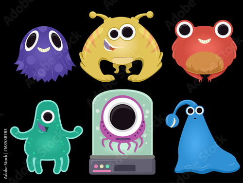 Aliens Group Illustration