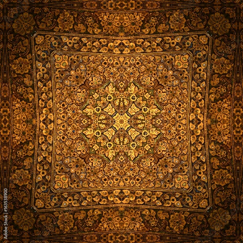 Gold Pattern abstract textures for Background,kaleidoscope Photo technique