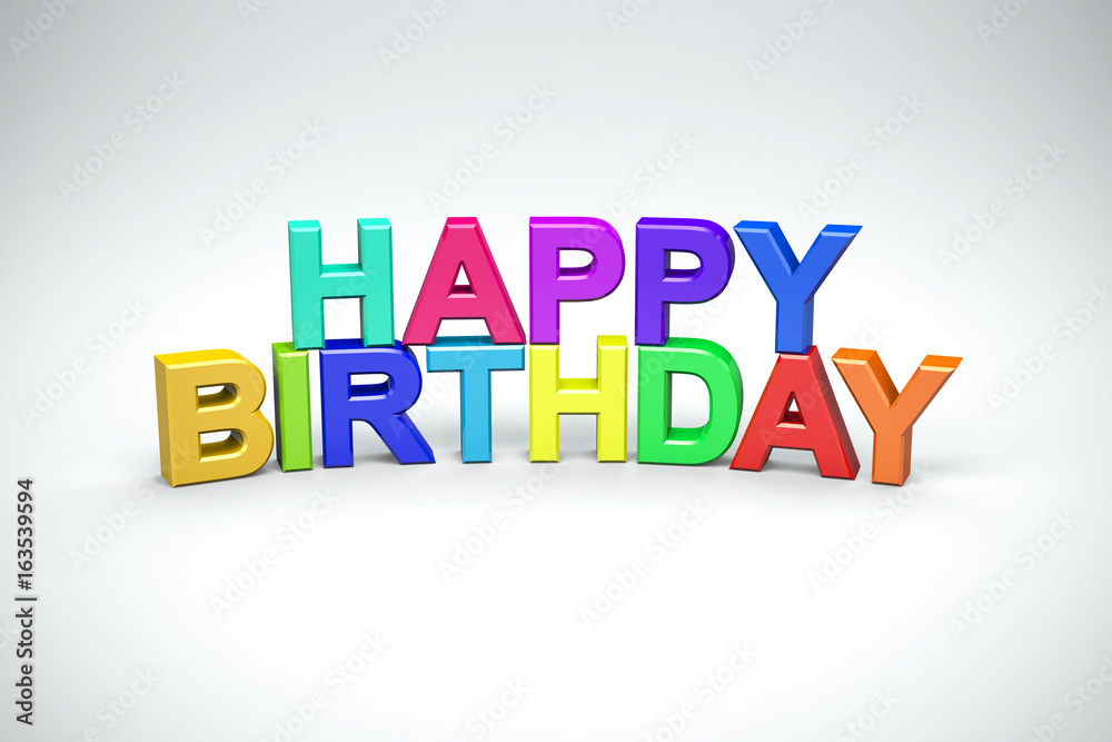 3D Illustration - colorful happy birthday letters 2 3D Illustration - colorful happy birthday letters 2