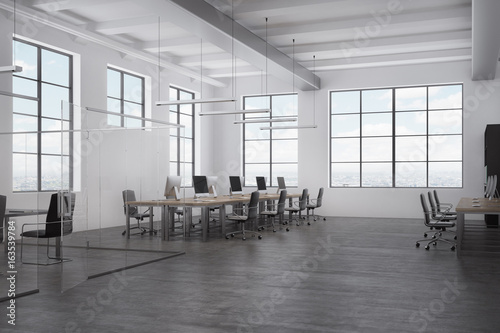 White open space office interior