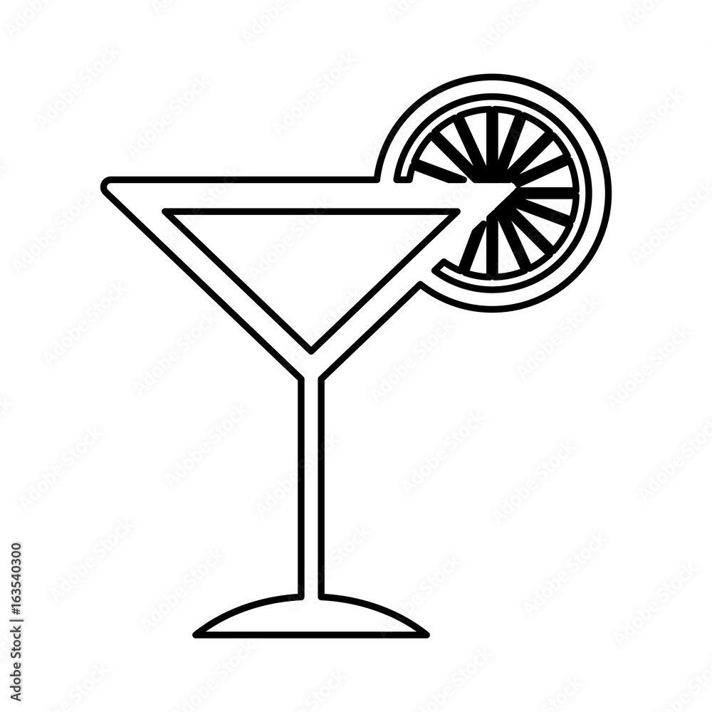 tropical cocktail cup with orange fruit vector illustration design tropical cocktail cup with orange fruit vector illustration design