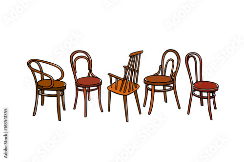 Cafe furniture illustration
