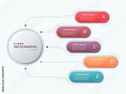 Presentation business infographic template with 5 options.